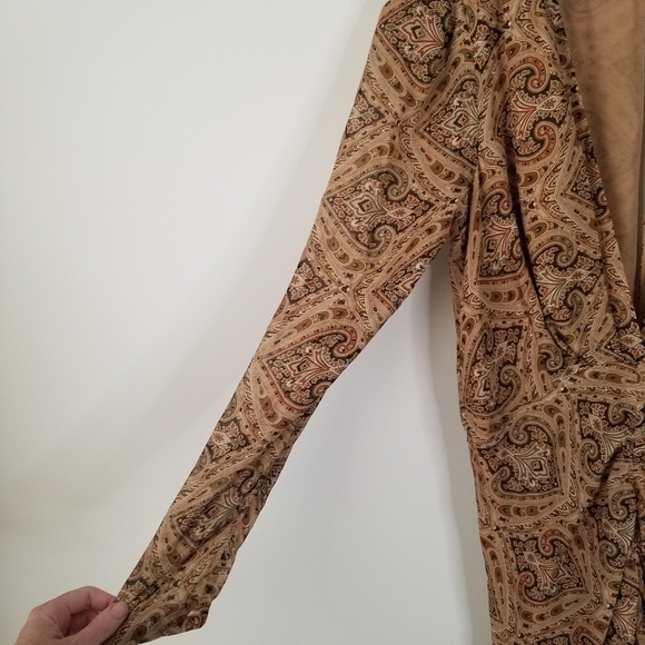 Ronny Kobo Astrid Paisley Ruched Silk Midi Cocktail Dress Size XL Multicolored - Picture 10 of 16